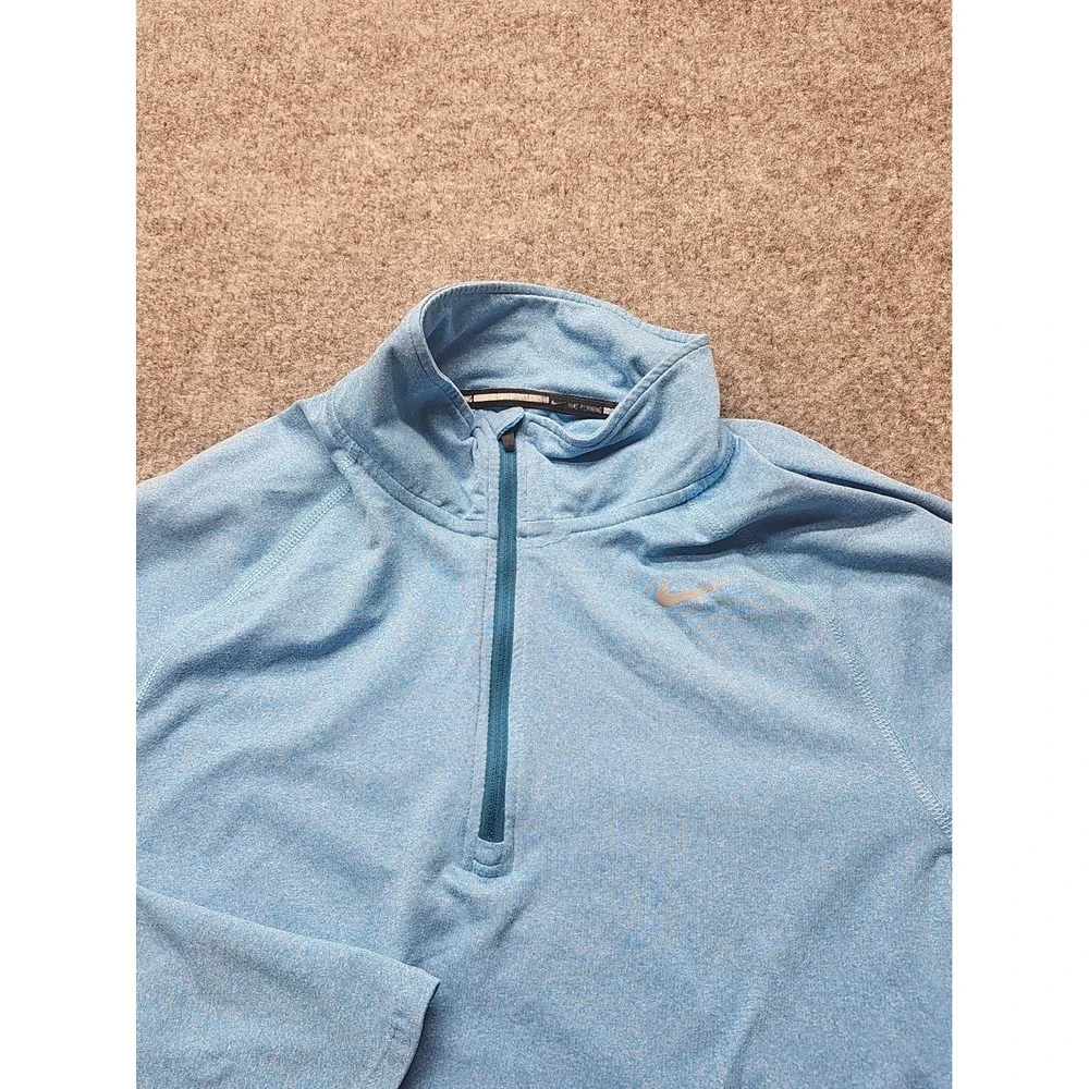Nike Dri-FIT Running Pullover Womens Small Blue 1/4 Zip Shirt